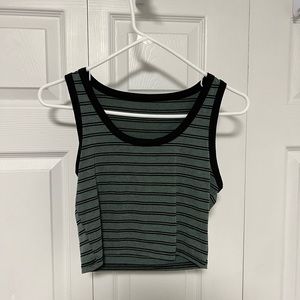 Romwe, Medium, green tank top with black stripes